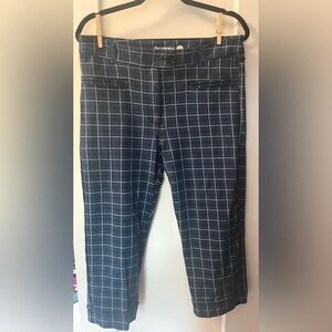 Blue plaid Betabrand crop trouser LP short